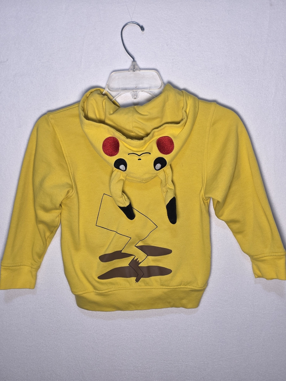 Pokémon Pikachu Hoodie Youth Small Yellow 3D Hood Zip Up Sweatshirt